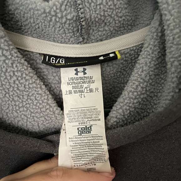 Under Armour Storm 1 Gray Hoodie with Teal Logo - Picture 4 of 8